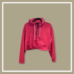 Forever 21, Pink Crop Hoodie, Size Small